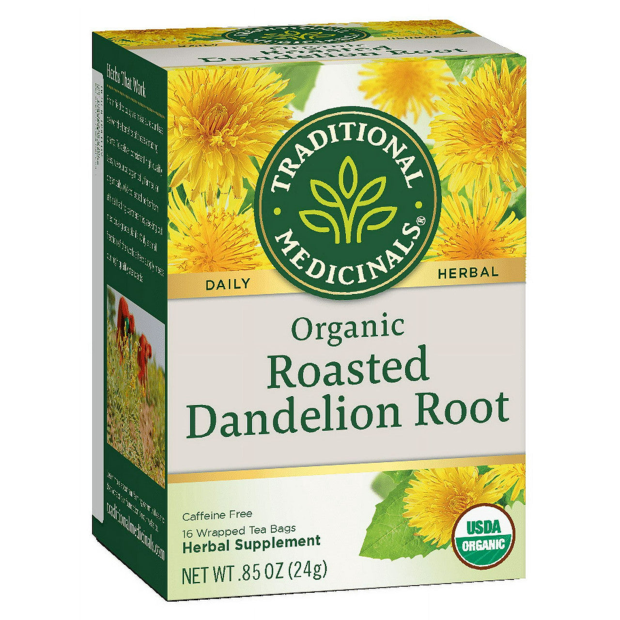 Traditional Medicinals Organic Roasted Dandelion Root Herbal Tea Bags - 16 Ea
